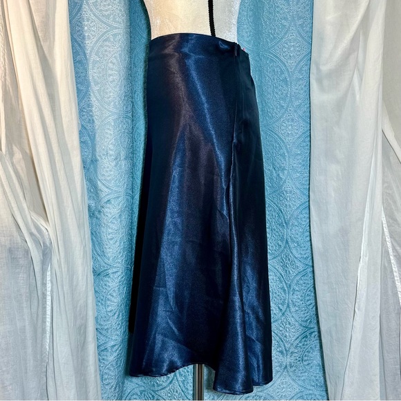Alcea Rosea Satin Bias Cut Midi Skirt Sz XXL - Picture 3 of 11
